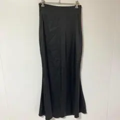 LAUIR 黒 フレアロングスカート ゴムウエストのサムネイル