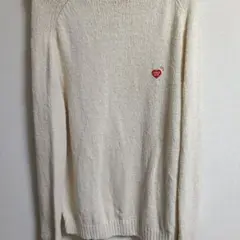 HUMAN MADE ハートロゴ ニット セーター ホワイト Mのサムネイル
