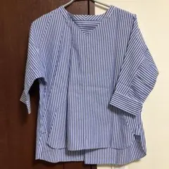 UNITED GREEN LABEL 五分袖ストライプシャツ L