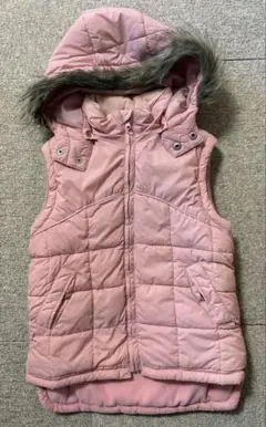 ZARA Kids ピンク ファーダウンベスト134センチ　M