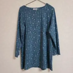 レディース　長袖　花柄　チュニック　M