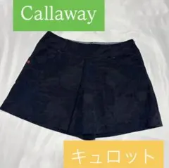 Callaway ネイビー 字模様花柄キュロットスカート