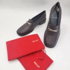 未使用品.タグ付.保存袋付✨️BALLY ビットローファー 本革 茶 US7
