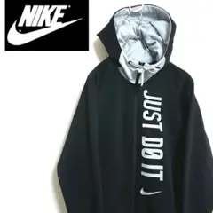 NINE ナイキ ビッグロゴ 黒 ジップパーカー フーディー アウター