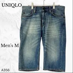 【ユニクロ】 UJ デニムハーフパンツ ベーシック ウォッシュ加工 ブルー M