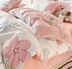 花柄リバーシブル掛け布団カバー ダブルサイズ