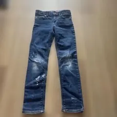 格安早い者勝ち！GAPサイズ6キッズ ペイント加工 デニムパンツ ブルー