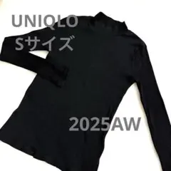 UNIQLO リブニット ハイネック　長袖 ブラック Sサイズ