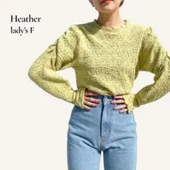 Heatherヘザー／シャーリング カットパフ カットソー ボリューム袖