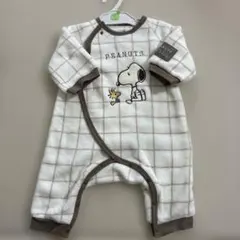 未使用 スヌーピー PEANUTS ボアロンパース 60-70 もこもこ