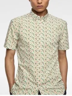 ZARA リーフ柄 半袖シャツ