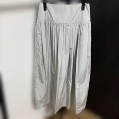 極美品⭐️IENAイエナ 光沢感のあるロングスカート シルバーグレー系　36