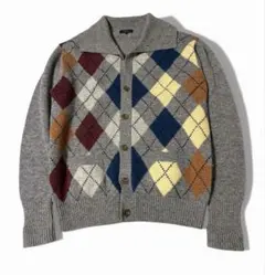 SHIPS アーガイル柄 シェットランドウール カーディガン