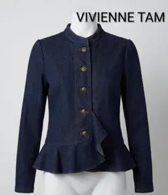 試着のみ　ヴィヴィアンタム　ソフトデニムジャケット　ペプラムデザイン　ストレッチ