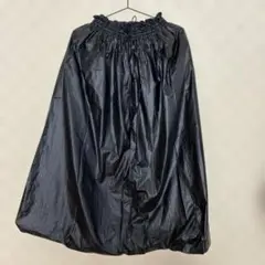 光沢感 ブラック ロングスカート ウエストゴムのサムネイル