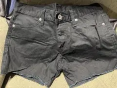 GU ブラックショートパンツ XLサイズ フリンジヘム