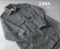 美品 ZARA 千鳥格子柄 オーバーサイズジャケット EUR XS