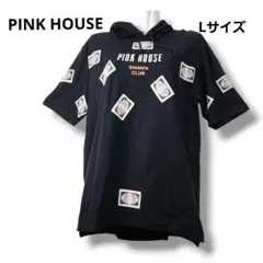 希少 PINK HOUSE ピンクハウス キューピーワッペン 半袖パーカー Lのサムネイル