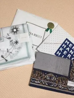 Nina Ricci 大判ハンカチ、MENARD ハンカチ　2枚