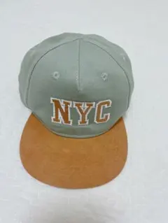 NYC刺繍 ベビーキャップ グレーとブラウン