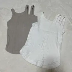 ノースリーブタンクトップ 2色セット M
