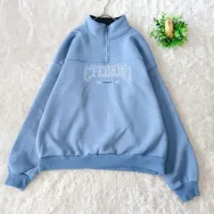 Anchor Smith　ハーフジップ トレーナー スウェット　ライトブルー　М