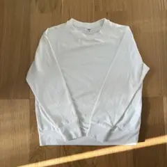 ソフトニットフリースクルーネックT ホワイト　S