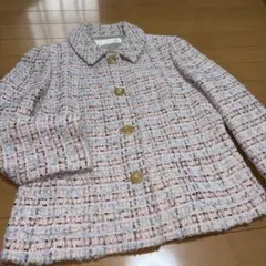 【美品】EL MIDASエルミダ　ツイードジャケット　ふんわり立体織り　日本製