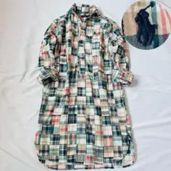 美品 現行タグ ポロラルフローレン パッチワーク シャツ ワンピース