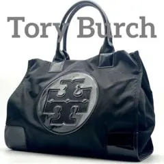 美品 トリーバーチ エラ トートバッグ A4可 ビックロゴ 大容量 肩掛け 黒