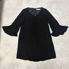 MERCURYDUO ワンピース ブラック フレアスリーブ Vネック フォーマル