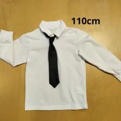 白ポロシャツ ネクタイ付き　110センチ