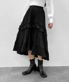 frill pleats skirt