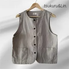 tsukuru&Lin.コットンベスト/USAコットン シャンブル