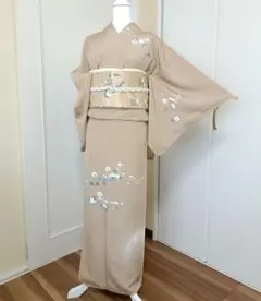 夏着物】しつけ付き モーブピンク付下げ 波菱 正絹着物 - メルカリ