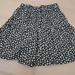 GU 花柄キュロットスカート 150サイズ 黒/白