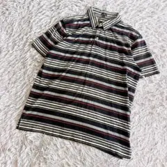 【美品】PS Paul Smith ポールスミス マルチボーダーポロシャツ L