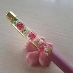 ハーバリウムボールペン ピンク系 花材入りのサムネイル