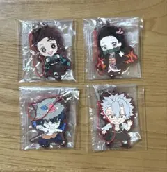 鬼滅の刃　ラバーマスコット　4種　炭治郎　禰豆子　伊之助　不死川実弥