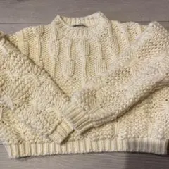 zara ショート丈　ニット　アイボリー