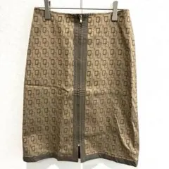 アクアフィット ヴィンテージ 台形スカート 幾何学模様 レトロ 昭和 裏地あり