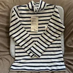 無印良品 ハイネック長袖Tシャツ ボーダー 110サイズ