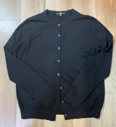 美品 ユニクロ UVカットクルーネックカーディガン Lサイズ 黒 ③