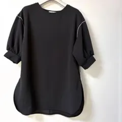 ロペピクニック 半袖トップス 黒 38 パフスリーブ オフィスカジュアル