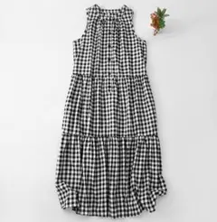 ワンピース マキシ 夏 袖なし チェック柄 ロングワンピース ノースリーブ