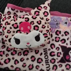 クロミ ヒョウ柄 レオパード ポーチ付き ブランケット ピンク サンリオ