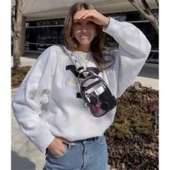 クリアミニショルダーバッグ スマホポーチ ストラップ付き　ホワイト