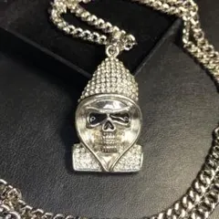 ネックレス ドクロ スカル 髑髏 骸骨 フード シルバー ブリンブリン チェーン