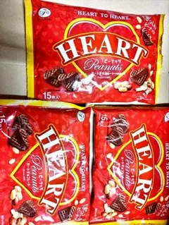 不二家 ハートチョコレート ピーナッツ 3袋セット