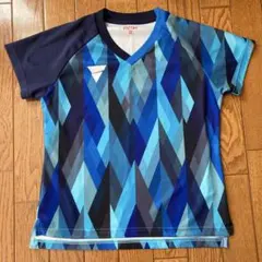 VICTAS 卓球ユニフォーム★XSサイズ★青と黒の幾何学模様